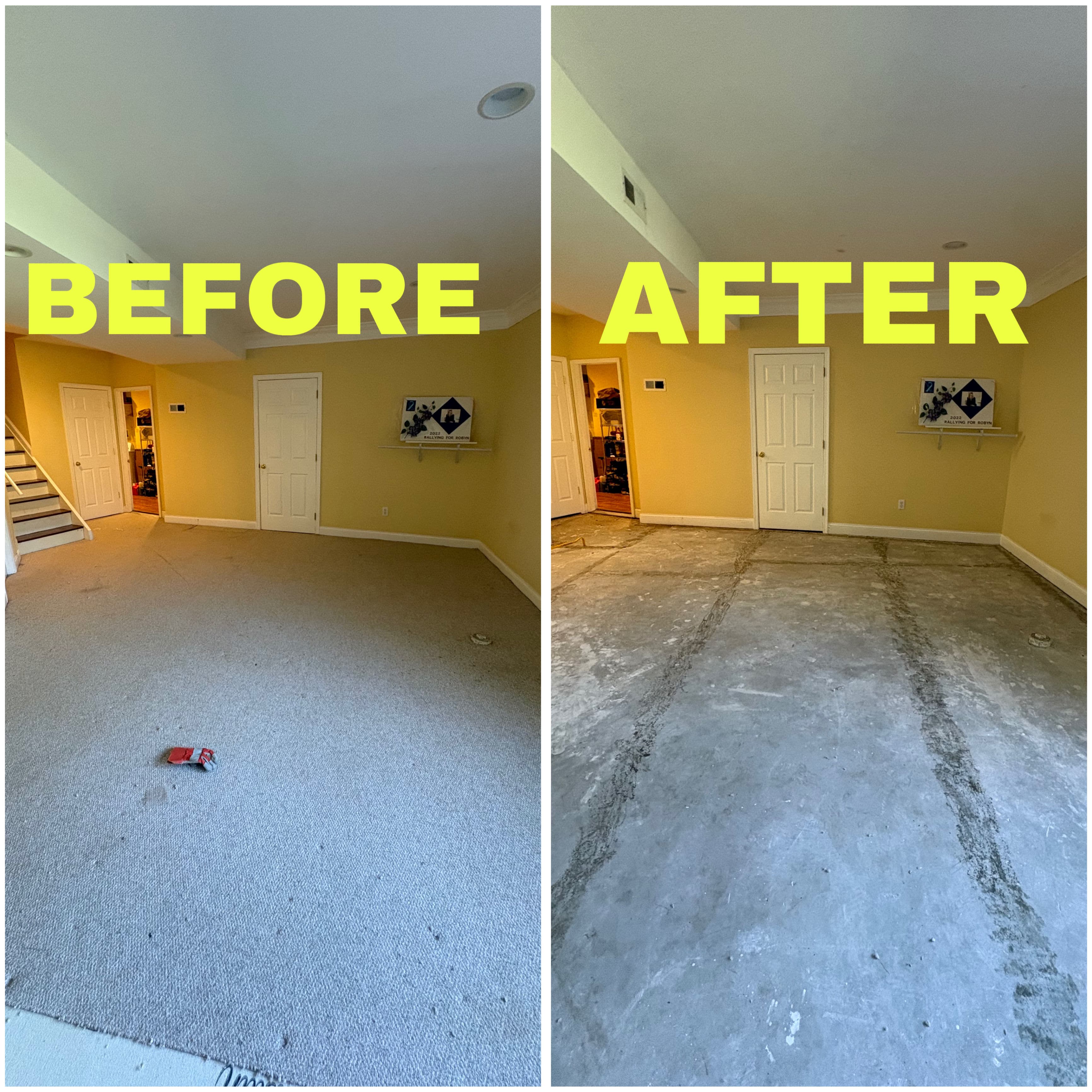 Project Old Basement Carpet Pulled Out and Hauled Away in Princeton NJ image